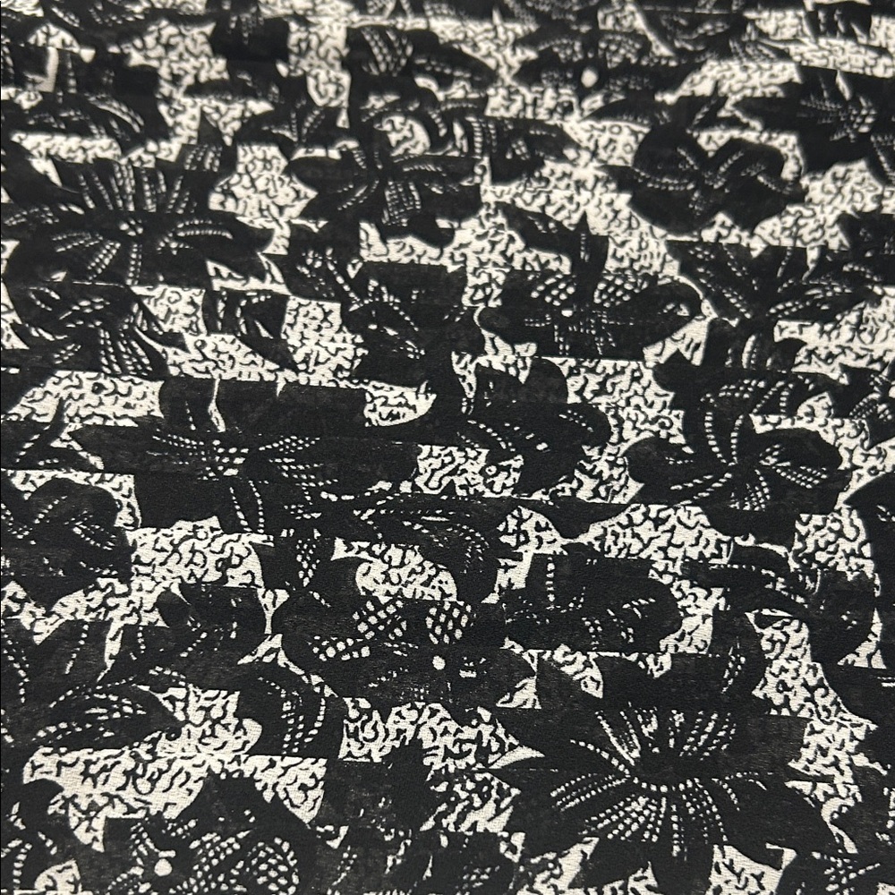 Floral Black and White Women's Pants - Picture 2 of 2